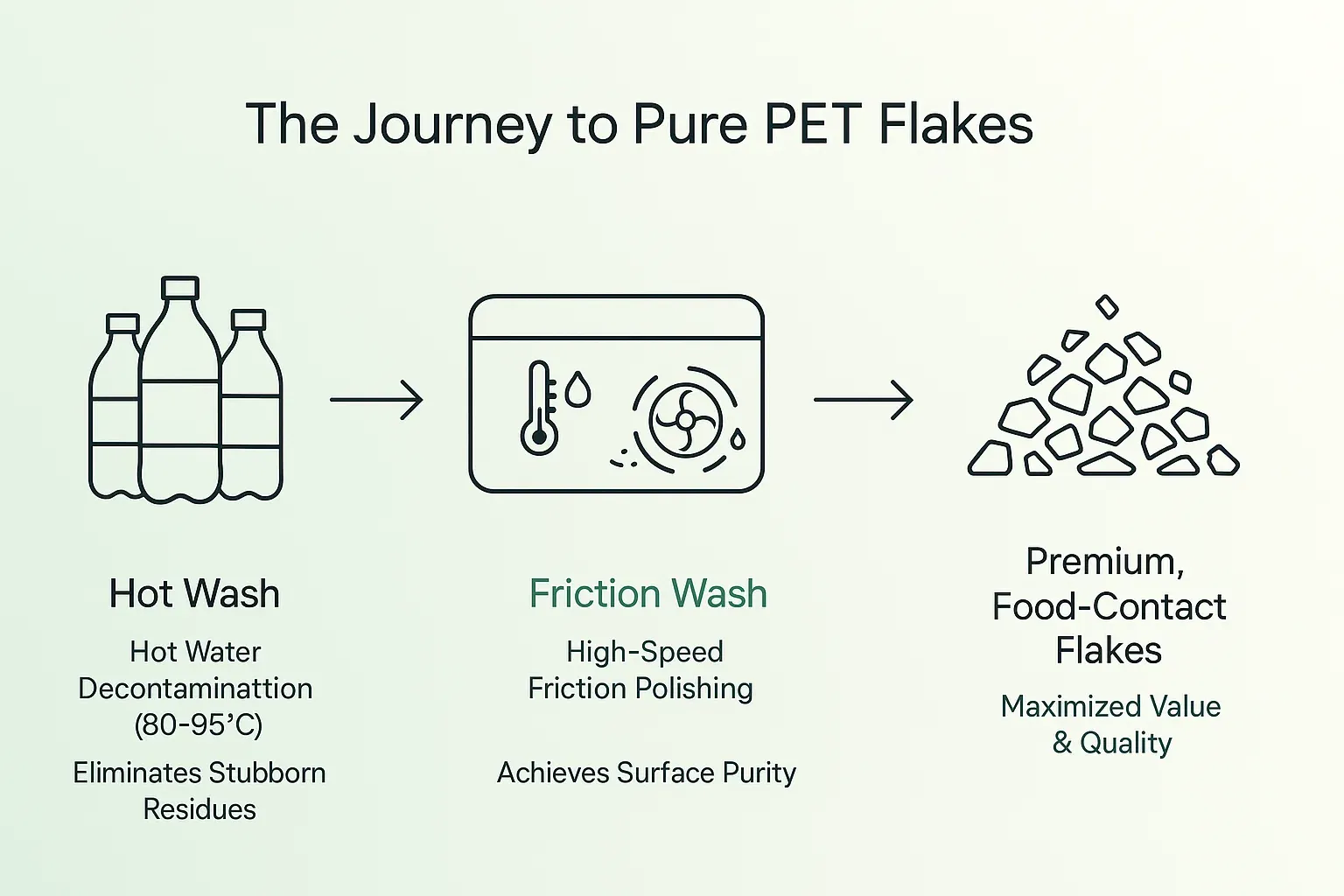 Vorteile der Heißwasser- & Friktionswäsche für PET-Recyclinganlagen